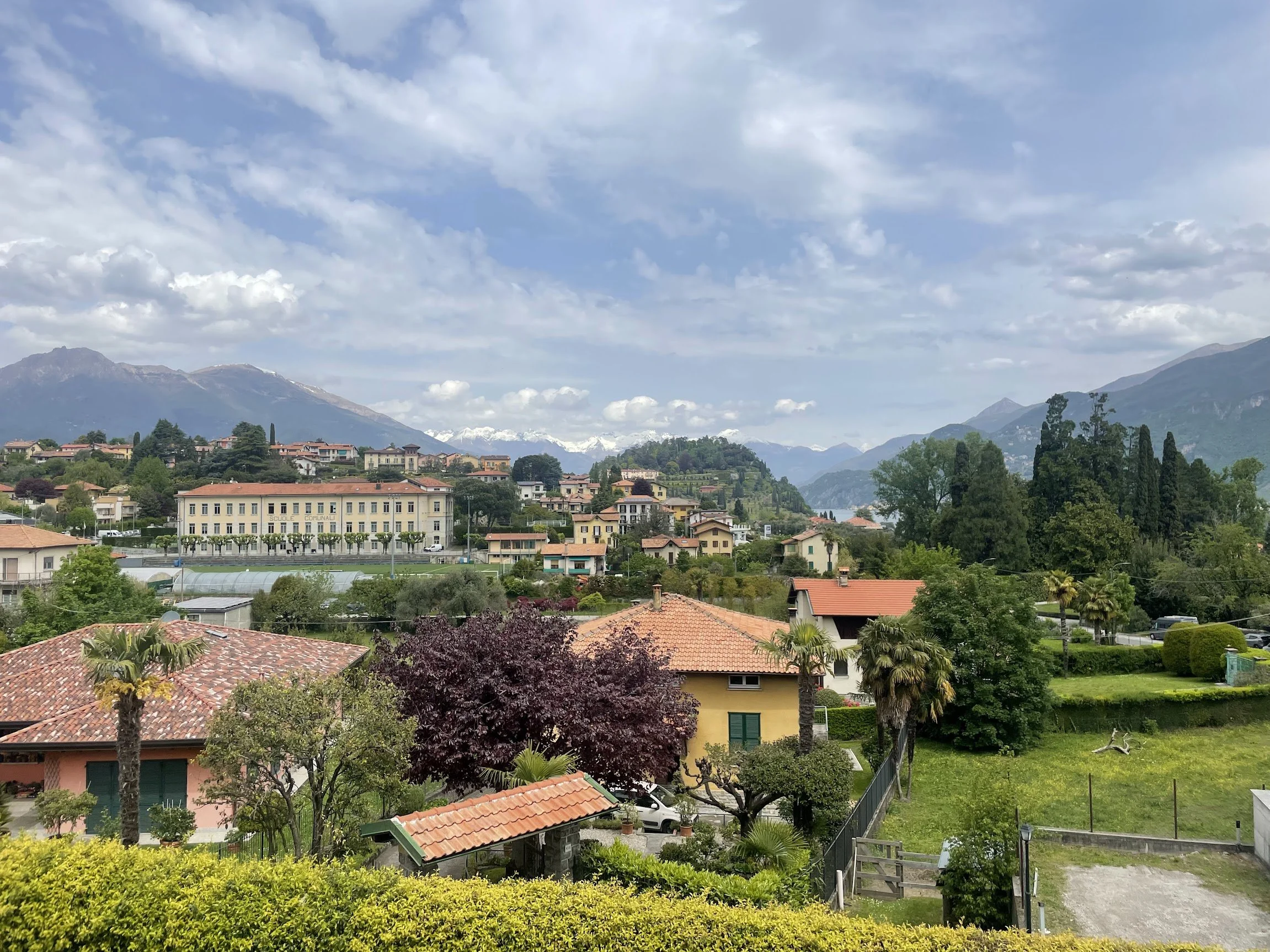 Terraced lakeside gardens looking out over the water