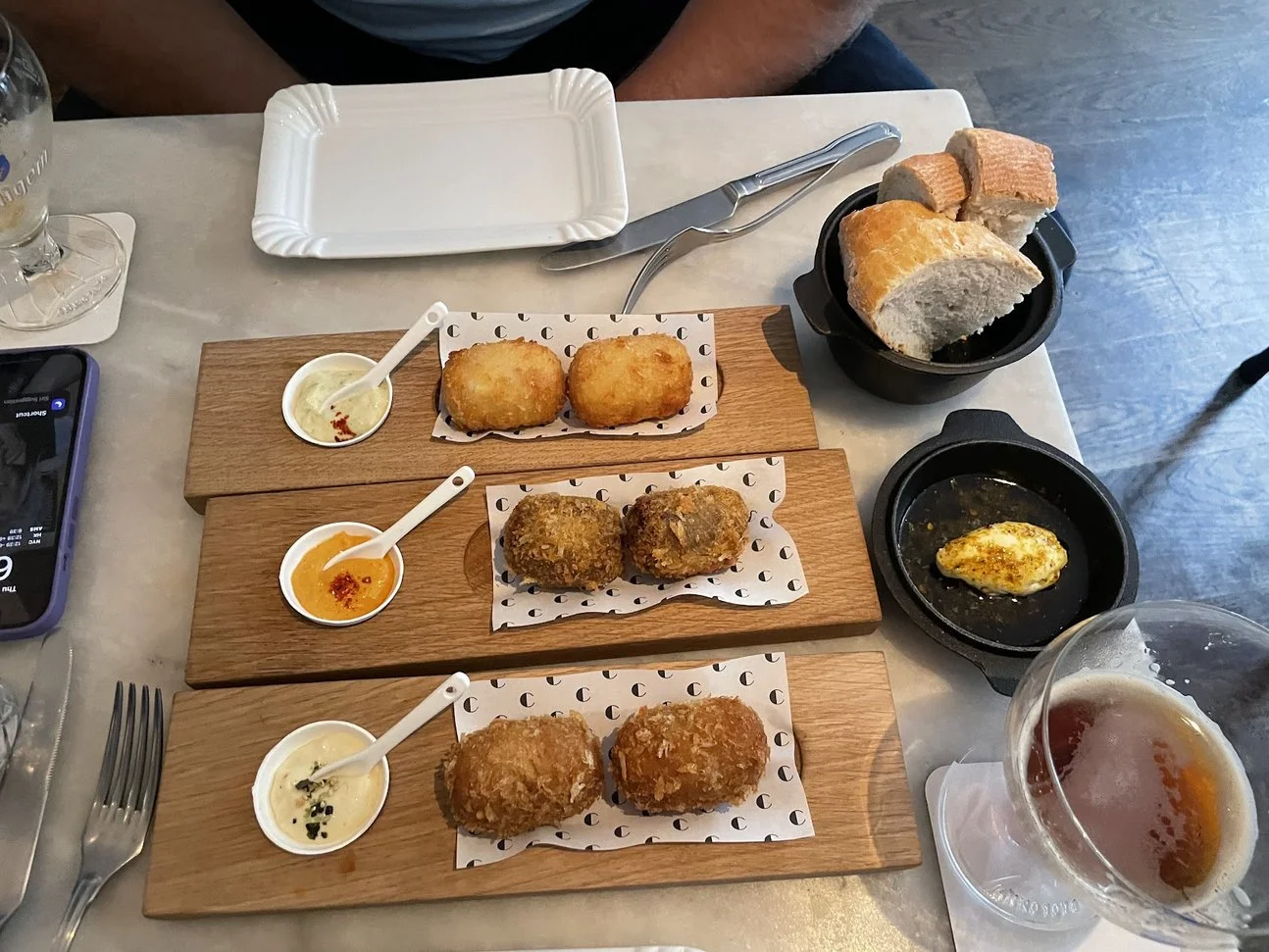 A plate of Dutch café snacks and dips