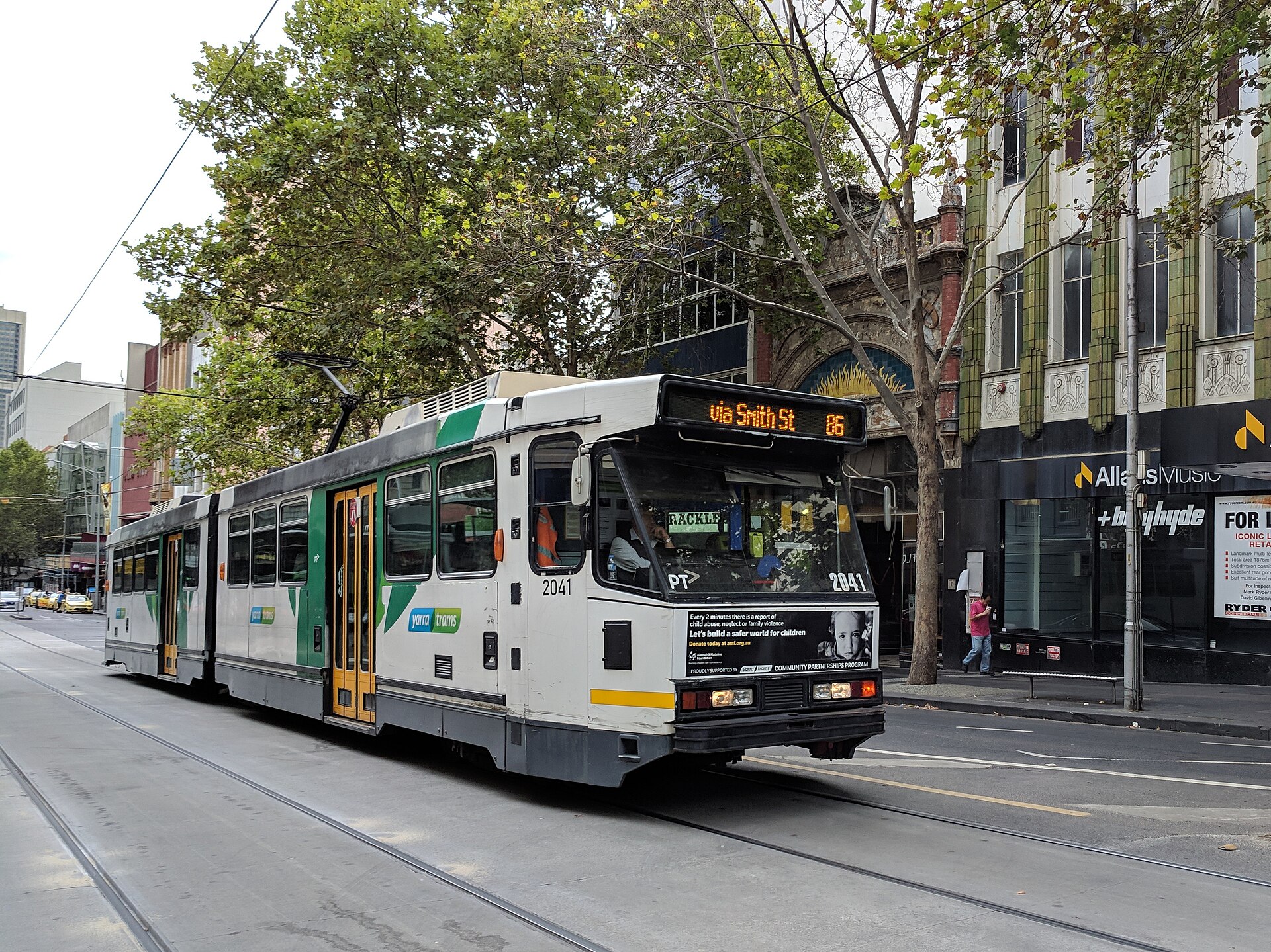 Tram on Bourke Street in the Melbourne CBD