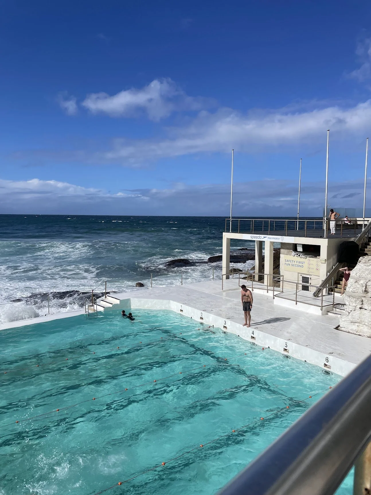The Bondi Icebergs ocean pool beside the crashing surf