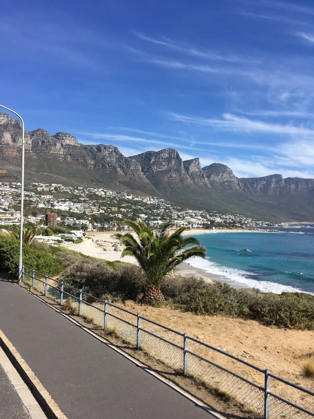 The coastal road curving above Camps Bay